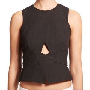 Black BCBG MAXAZRIA Elley Cut Out Crop Top Size S